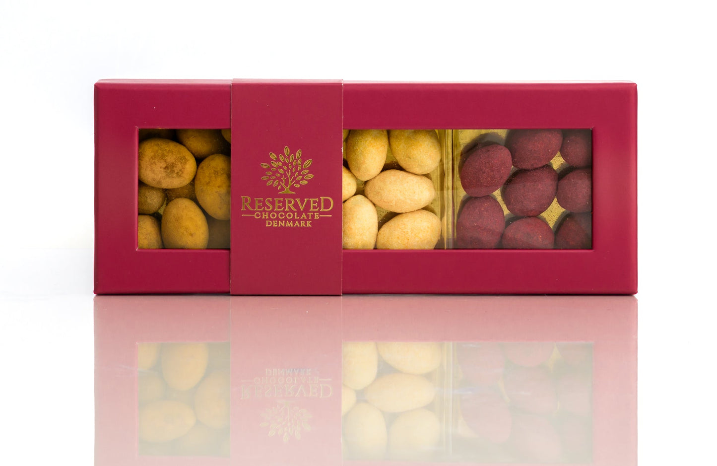 Gaveæske - Chokolademandler 3 smage