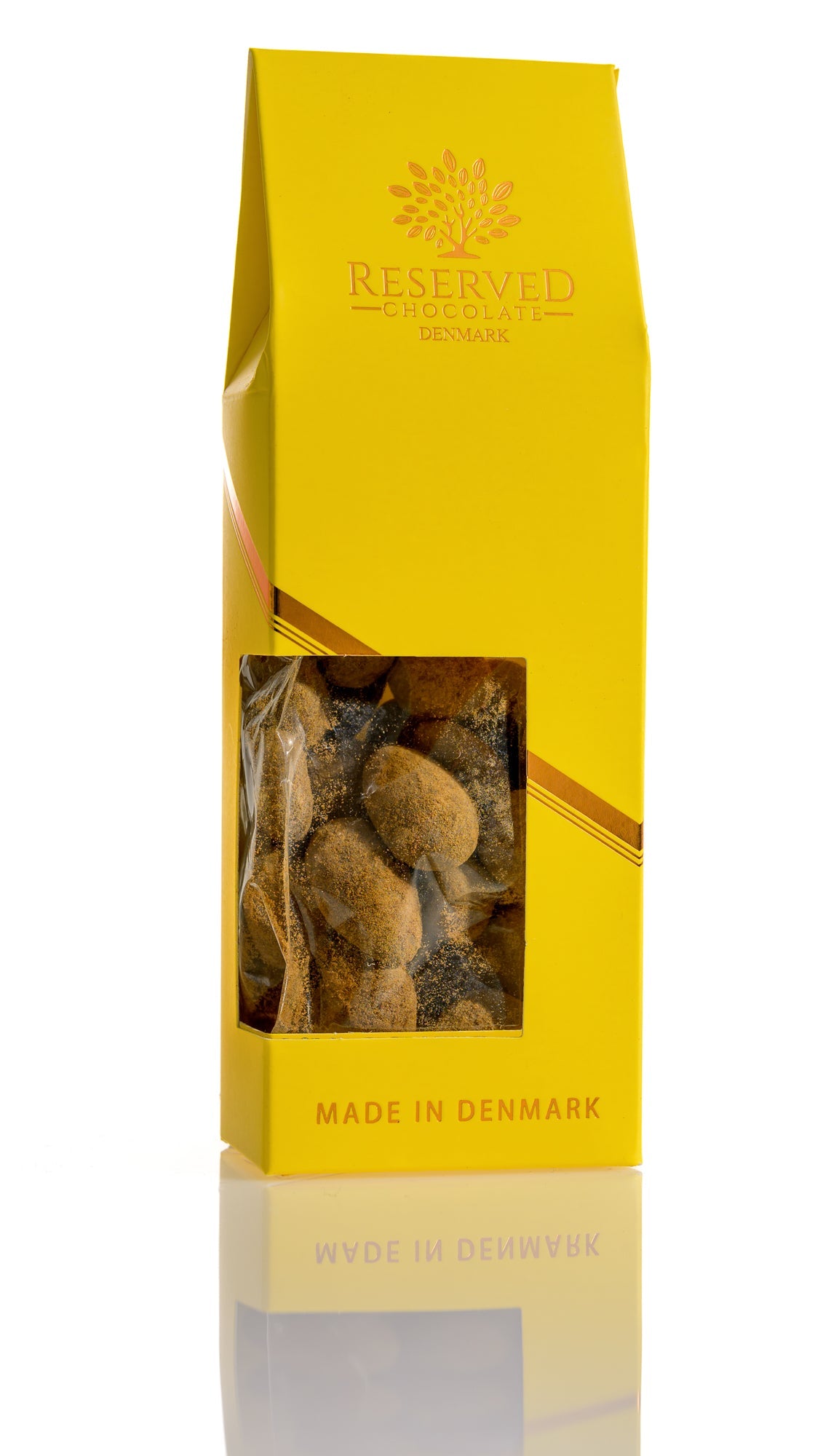 Mandler - Hvid chokolade og lakridspulver.