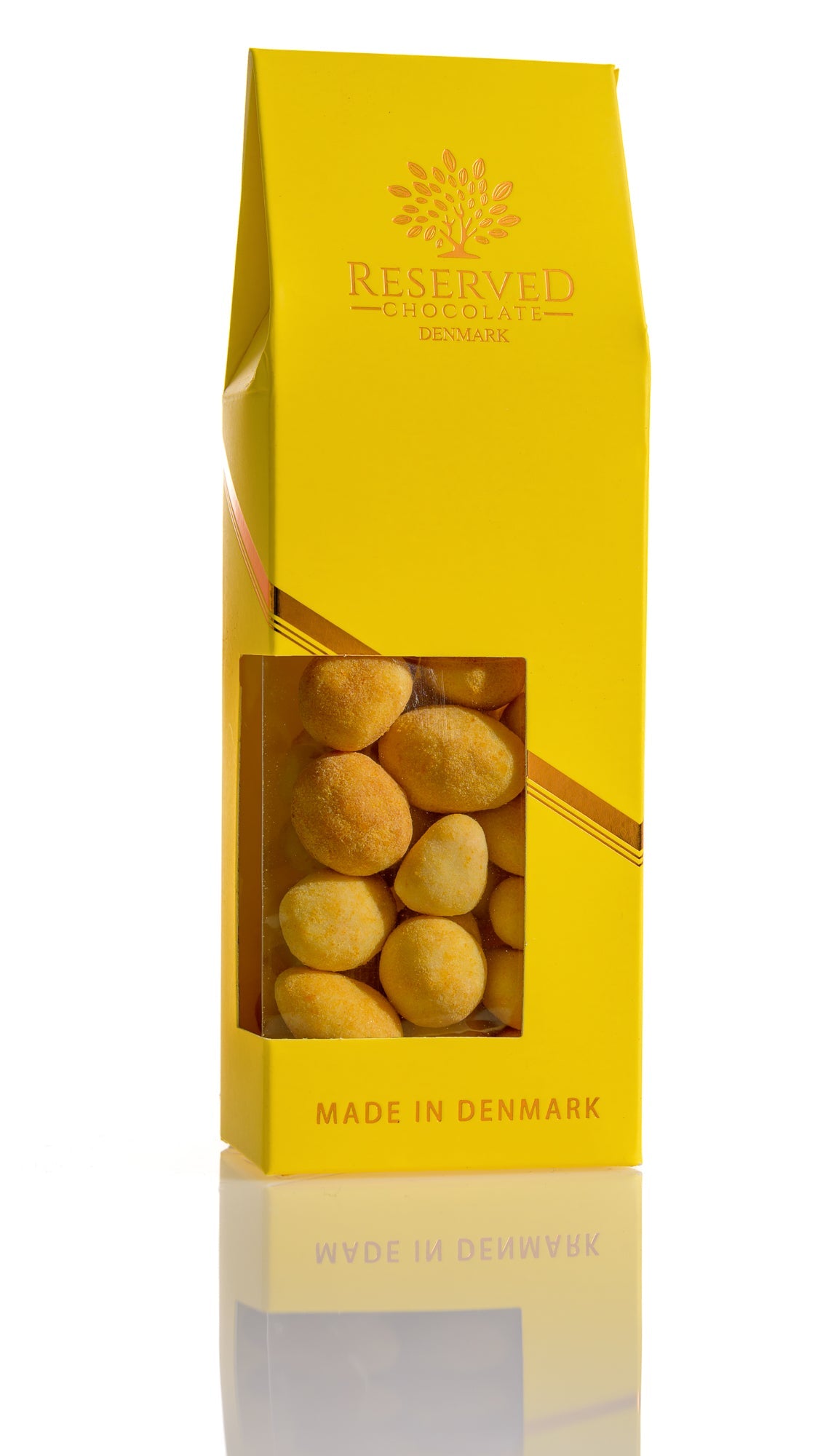 Mandler - Hvid chokolade, ristet kokos og passionsfrugt pulver
