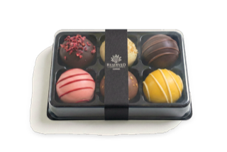 Trøffel-Romkugler - Æske nr. 2 med 6 forskellige