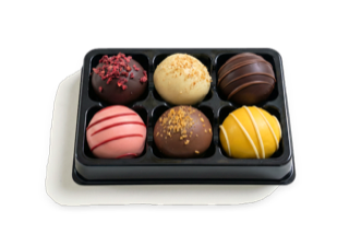 Trøffel-Romkugler - Æske nr. 2 med 6 forskellige