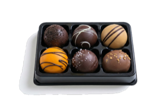 Trøffel-Romkugler - Æske nr. 1 med 6 forskellige