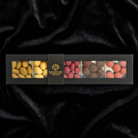 Gaveæske - Chokolademandler 5 smage