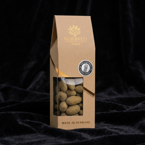 Mandler - Hvid chokolade og lakridspulver